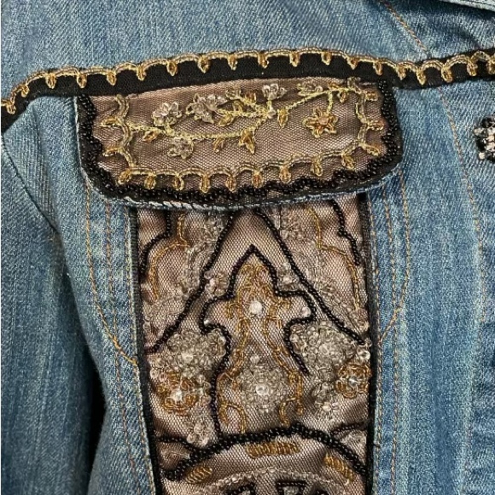 Berek by takako Sakon designer denim jacket , size large. - Picture 2 of 13